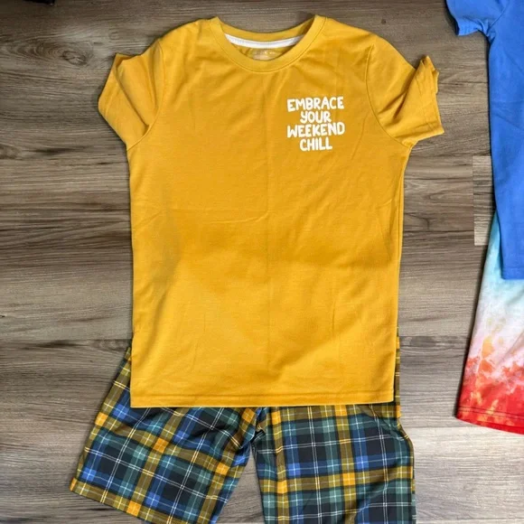Youth Pajamas Set x2 - Blue and Yellow - Picture 3 of 7